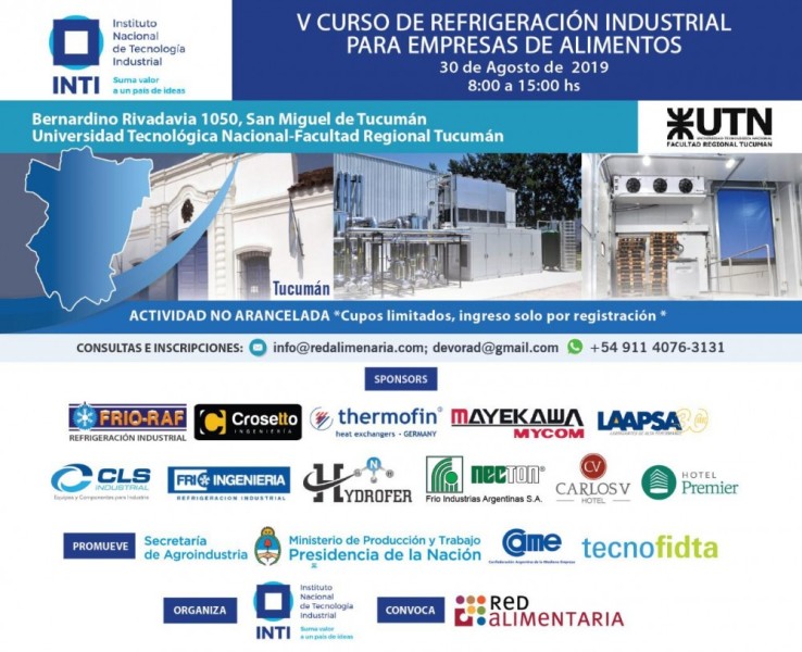 V Curso De Refrigeración Industrial Para Empresas De Alimentos . Tucuman. Argentina