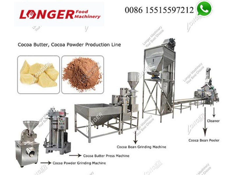 Fully Automatic Cocoa Powder Production Line 100 kg/h, 500 kg/h