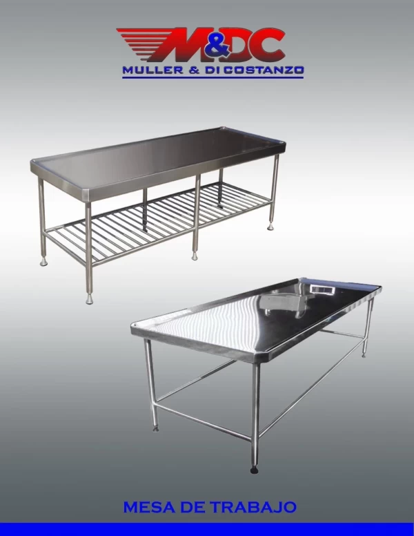 Mesas De trabajo/Giratoria /Visceras /Desposte /Repaso - Acero Inoxidable - Muller y Di Costanzo