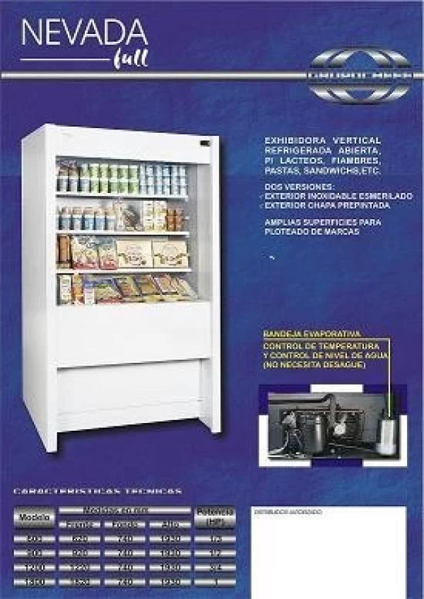 Exhibidora vertical abierta refrigerada
