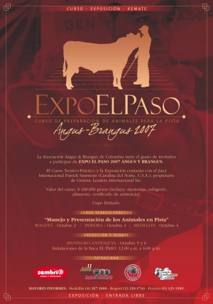 COLOMBIA: EXPOSICION Y REMATE EXPO EL PASO ANGUS Y BRANGUS