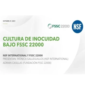 NSF realizó webinar sobre Cultura de Inocuidad bajo FSSC 22000