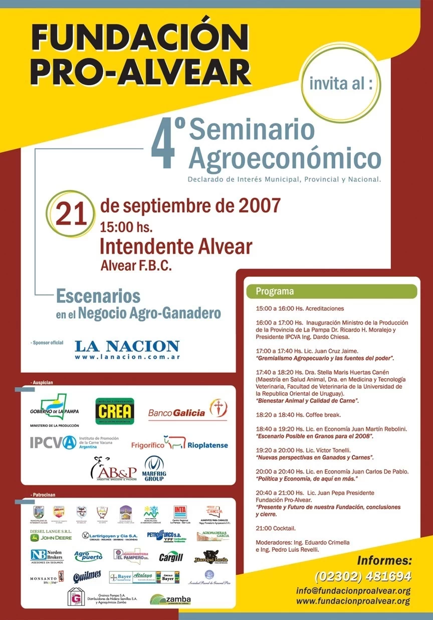 ARGENTINA: ANUNCIARON EL CUARTO SEMINARIO “ESCENARIOS EN EL NEGOCIO AGRO-GANADERO”